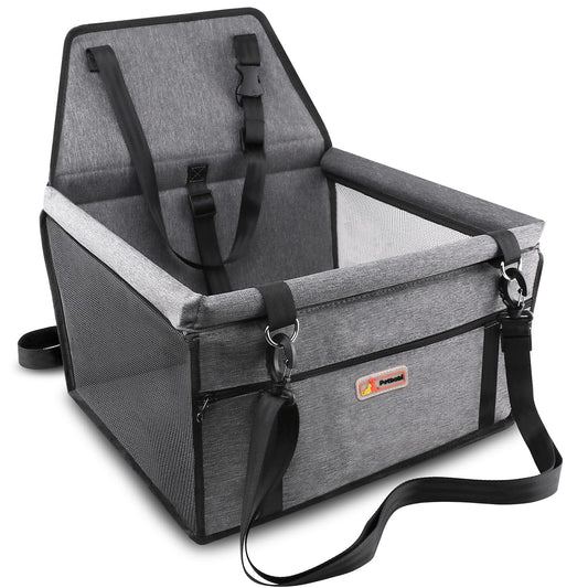 Petbobi Pet Car Seat with Safety Leash – Grey