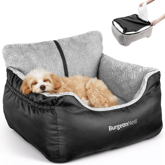 BurgeonNest Washable Dog Booster Car Seat – Black